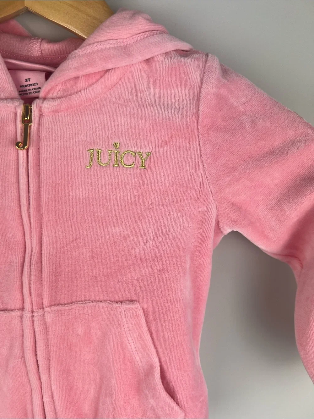 Juicy Couture Pink Velour Zip-Up Hoodie set for Kids